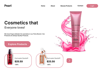 Cosmetics Web page graphic design ui