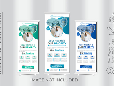 Medical Roll UP Banner Design Template banner care design graphic design health care medical banner medical design medical template medicin roll up roll up banner template