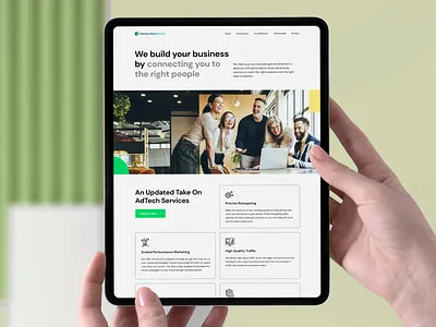 AdTech Company Website agency clean corporate landing page minimal one page website