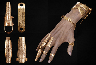 Lord's Herald's Hand 3d 3d modeling c4d digital 3d gold hand jewelry render ring rt sculpt zbrush
