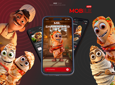 [Mobile app] Mr.Shawarmer app design fast food figma food game graphic design mobile app shawarma ui uiux ux web