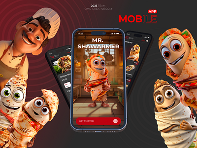 [Mobile app] Mr.Shawarmer app design fast food figma food game graphic design mobile app shawarma ui uiux ux web