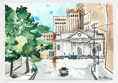 Loose city sketches in watercolor and ink art city handdrawn illustration ink inking loose sketch sketches traditional watercolor