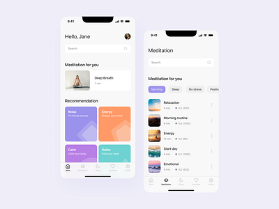 Meditation app concept app design graphic design ui