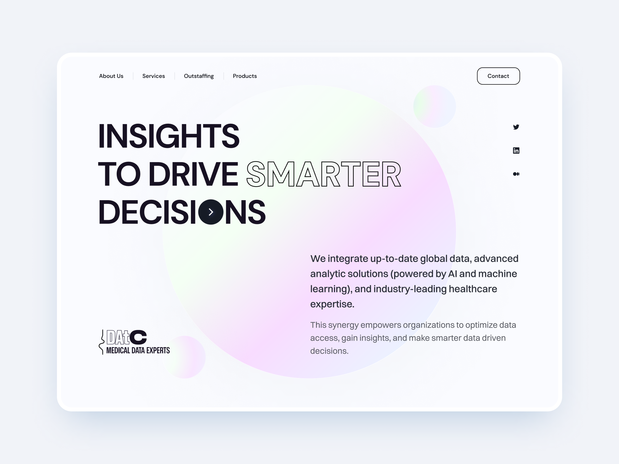 Medicine Data Science website concept abstract agency clean concept data science design digital graphic design homepage illustration landing page light logo medicine minimalistic simple typography ui vector web