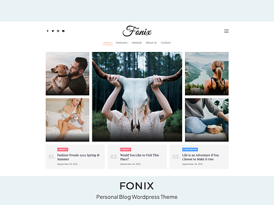 Fonix | LifeStyle Blog WordPress Theme lifestyle blog magazine template minimal blog personal blog personal theme website template wordpress theme