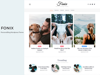 Fonix | LifeStyle Blog WordPress Theme lifestyle blog magazine template minimal blog personal blog personal theme website template wordpress theme