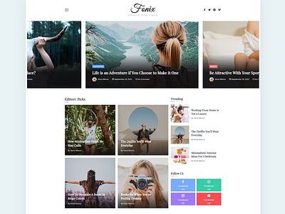 Fonix | LifeStyle Blog WordPress Theme lifestyle blog magazine template minimal blog personal blog personal theme website template wordpress theme