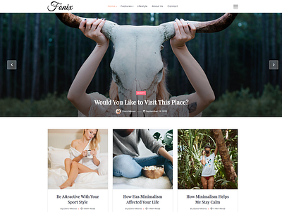 Fonix | LifeStyle Blog WordPress Theme lifestyle blog magazine template minimal blog personal blog personal theme website template wordpress theme