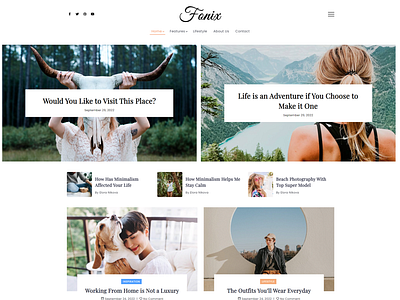 Fonix | LifeStyle Blog WordPress Theme lifestyle blog magazine template minimal blog personal blog personal theme website template wordpress theme