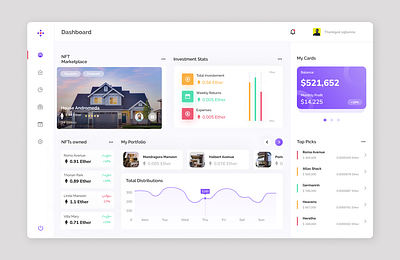 NFT dashboard animation graphic design ui