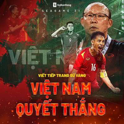 Viet Nam - Champion of seagame 31 banner design football footballposter graphic design poster soccer sport vietnam vietnam design