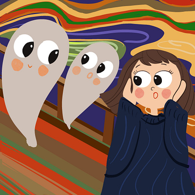 screaaam children s illustration cute girl digital illustration happywibes illustration procreate scream