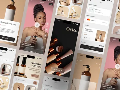 Orla: Skin Care App Design app app design beauty beauty app beauty app design design explore facial app design health mobile app design skin care skin care app design ui ui.jaymez uiux user interface