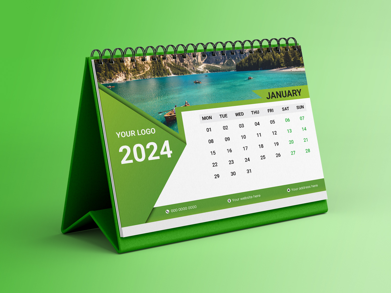 Desk calendar Template 2024 by Junayad Islam Mirdha on Dribbble