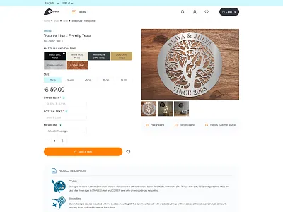 Product Page | Crafstor blue button dark design form gallery header image images input orange product shop site ui ux web web design web development white