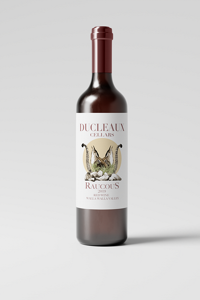 Ducleaux Winery - Raucous Redesign collage digital collage graphic design illustration label design packaging design packaging illustration photoshop wine label wine label design