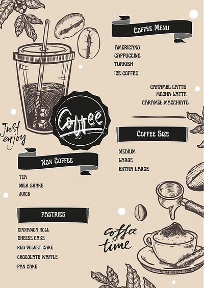 Cafe menu graphic design