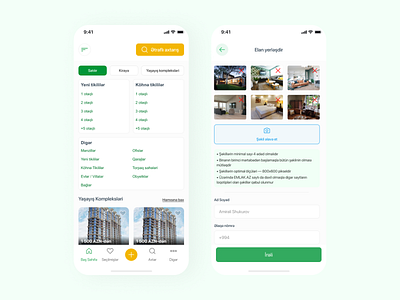 Mobile real estate application for emlak.az app design mobile mobile app real estate real estate mobile app real estate ui design ui uiux ux