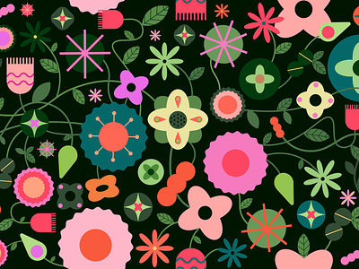 Blossom 2d design flowers geometric graphic design illustration pattern seamless vector visual