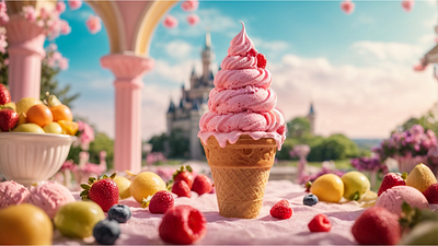 Ice Cream World | Dreamy Delights adobe illustrator adobe photoshop animation artificial intelligence brand design brand identity branding design digital art graphic design ice cream logo visual identity