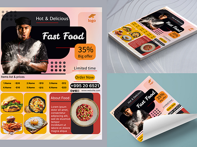 Food Flyer 2d branding chef design fastfood flyer flyer design food foods graphic design illustration logo poster poster design typography ui vector