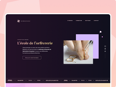 Les Beaux Bijoux branding courses design graphic design jewel page shop student ui web webdesign