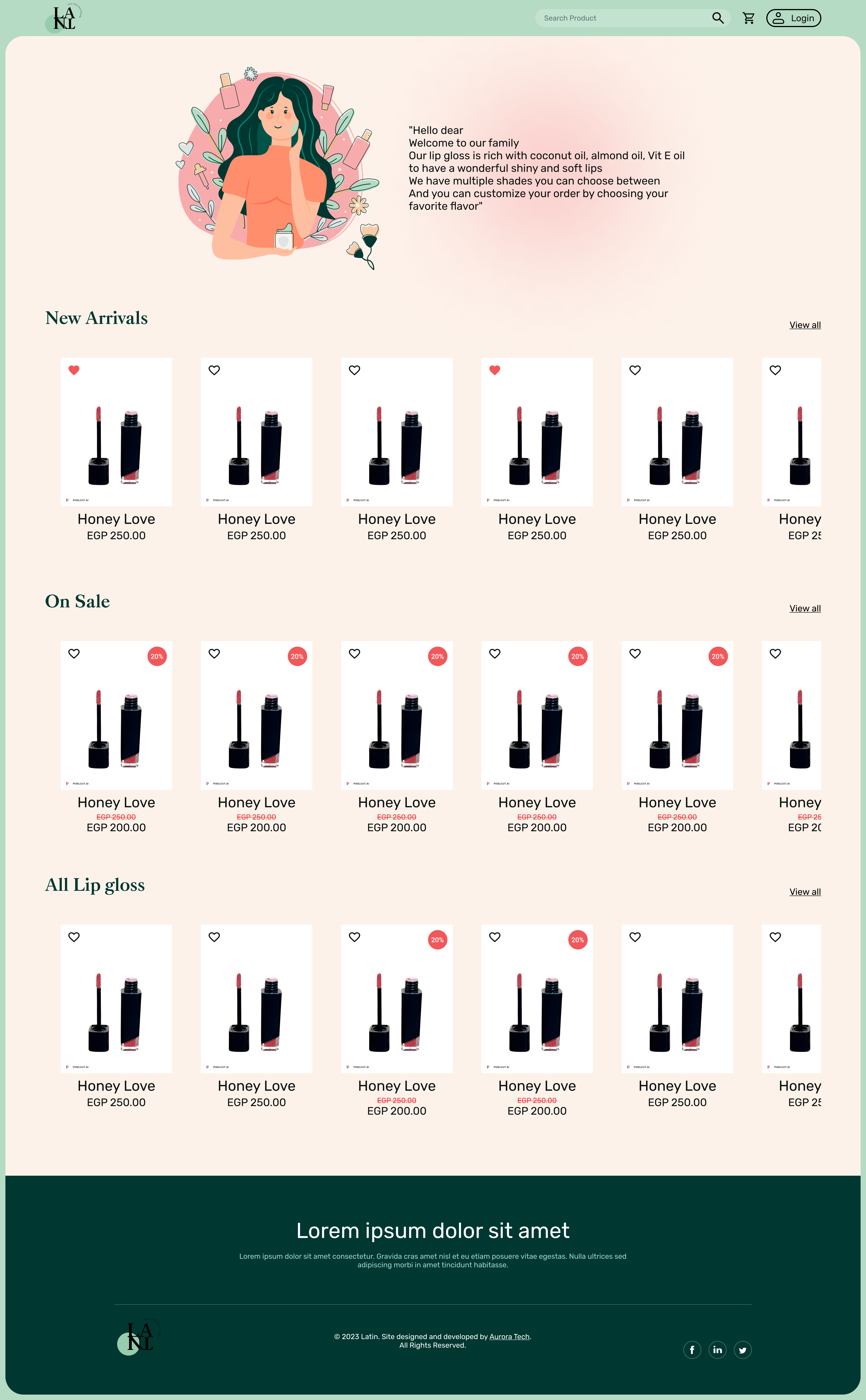 E-commerce site for Cosmetics app design digital design e commerce graphic design online store ui user interface ux webdesign website