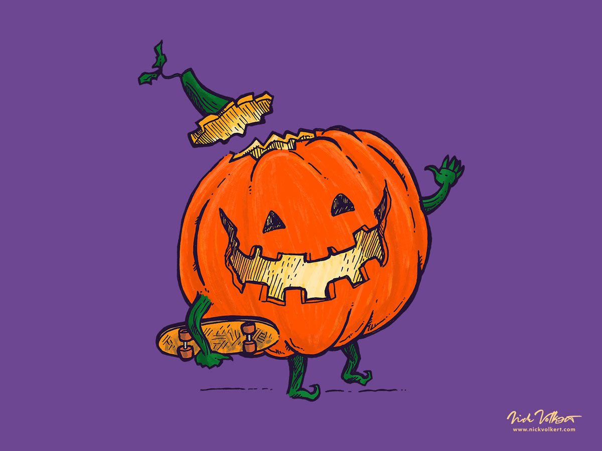 Skatedeck Pumpkin by Nick Volkert on Dribbble