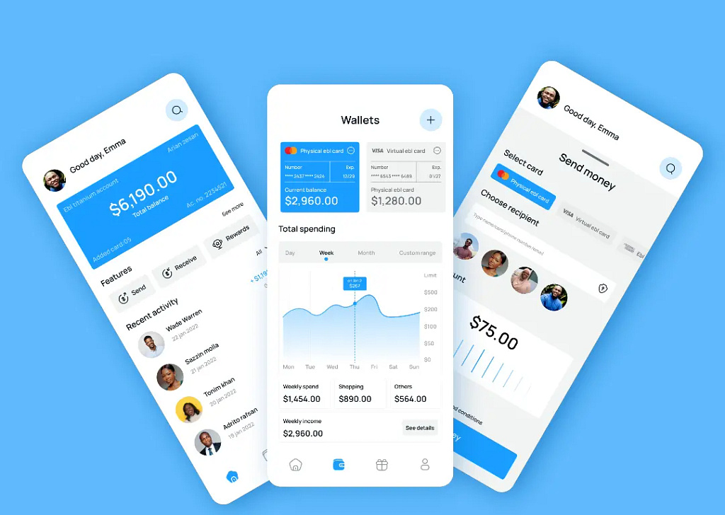 Day 7/30 Self UI Design Challenge . . fintech app UI by Emmannuel ...