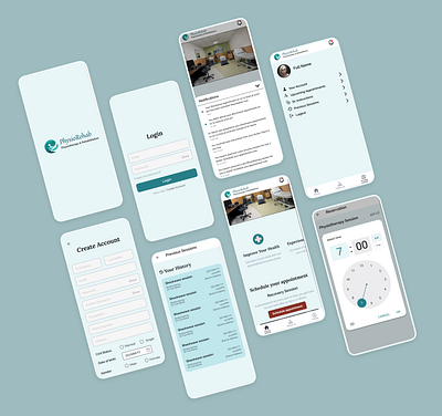 Physical Therapy Clinic Mobile app ui