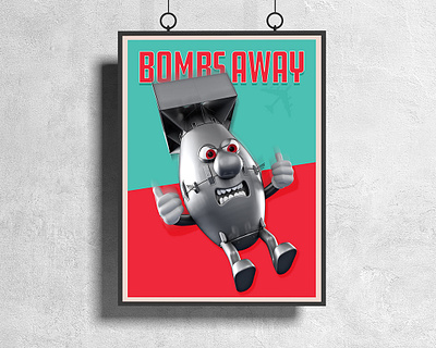 Bombs Away 3d anthropology art bomb c4d character design design editorial editorial illustration graphic design illustration illustrator news nuclear personification poster rubber hose vintage war