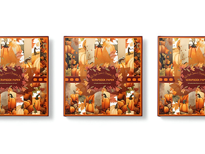 Fall Maple🍁Leaves & 🎃Pumpkins Bliss !Autumn Scrapbook Paper autumnvibes design fallbliss illustrations logo scrapbookpaper seamlesspattern typography vector