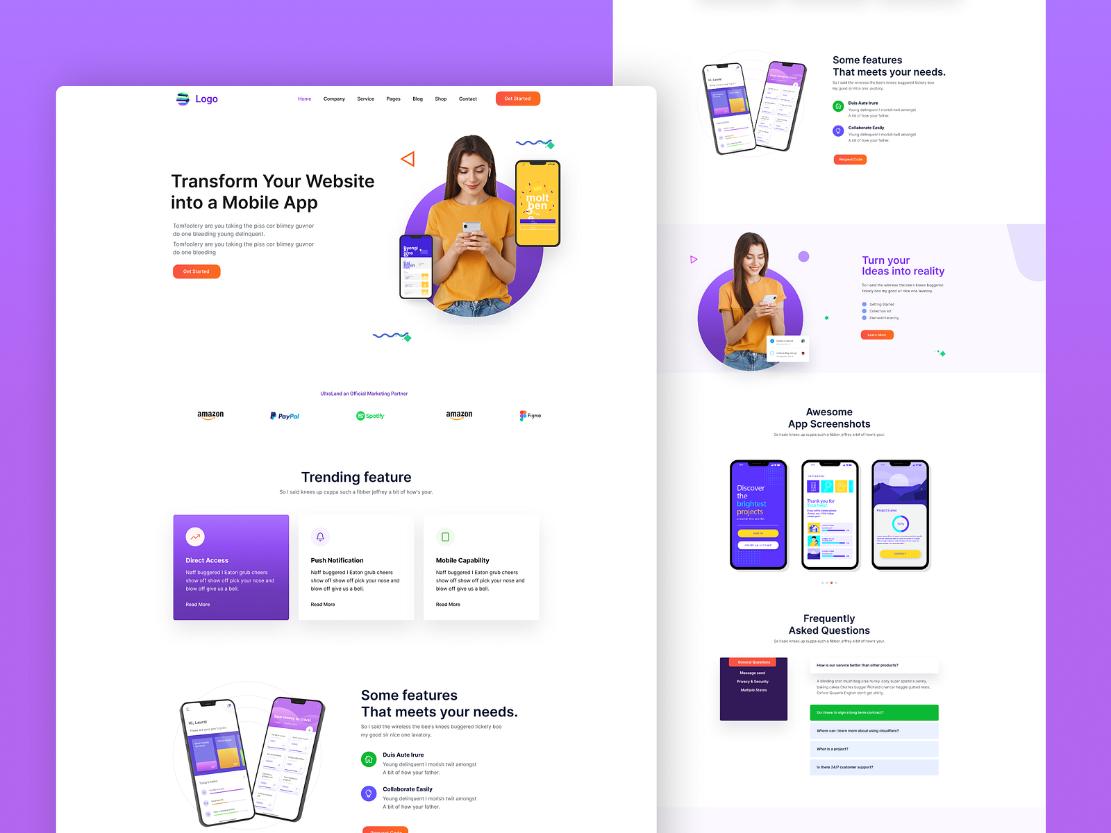 Software & App Startup Landing Page by M.H.joy on Dribbble