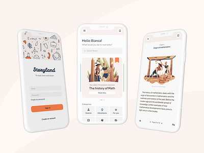 Storyland - Book Reading App book product design ui
