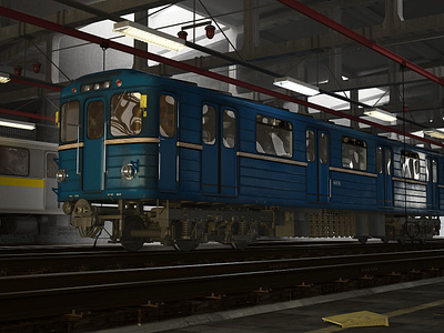 Metro Carriages and Tunnels 3D Modelling and Rendering 3d 3d modeling 3d rendering 3d visualization 3ds max hard mesh high poly illustration vray
