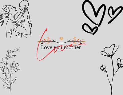 Love you mother design logo love mother