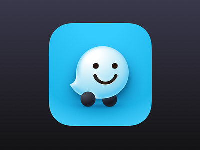 Waze App Icon app icon figma icon icon design illustration ios macos ui vector waze