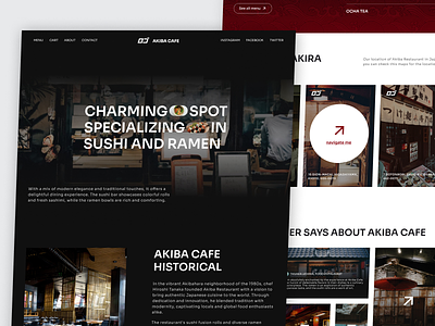 AkibaCafe Restaurant - landing page UI ❤️ branding design landing page restaurant web page typography ui web page website design