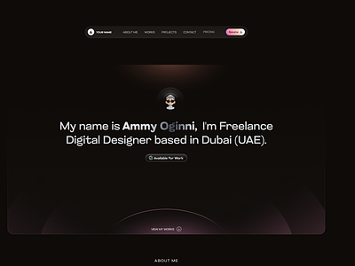 Dark Gradient Website animation dark mode design designers portfolio homepage interface landing page portfolio portfolio design scroll site ui ui design uiux ux web web design web page web site website