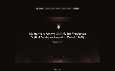 Dark Gradient Website animation dark mode design designers portfolio homepage interface landing page portfolio portfolio design scroll site ui ui design uiux ux web web design web page web site website