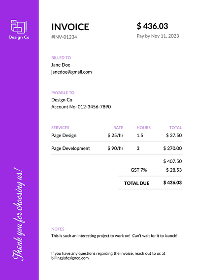 Daily UI #046 - Invoice 100daychallenge bill billing dailyui design invoice ui