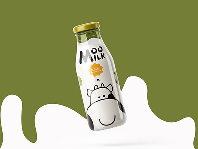 Moomilk - branding and package design for a milk brand adobe illustrator bottle design bottle illustration branding cow cow illustration design graphic design illustration logo milk brand design milk branding milk packaging milk packaging design moo milk package design typography ui ux vector