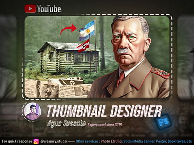 Thumbnail Design - Hitler design graphic design manipulation midjourney photo editing photoshop thumbnail youtube thumbnail