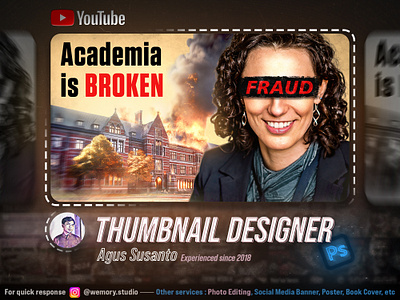 Thumbnail Design - Research Scandal design graphic design manipulation midjourney photo editing photoshop thumbnail youtube thumbnail