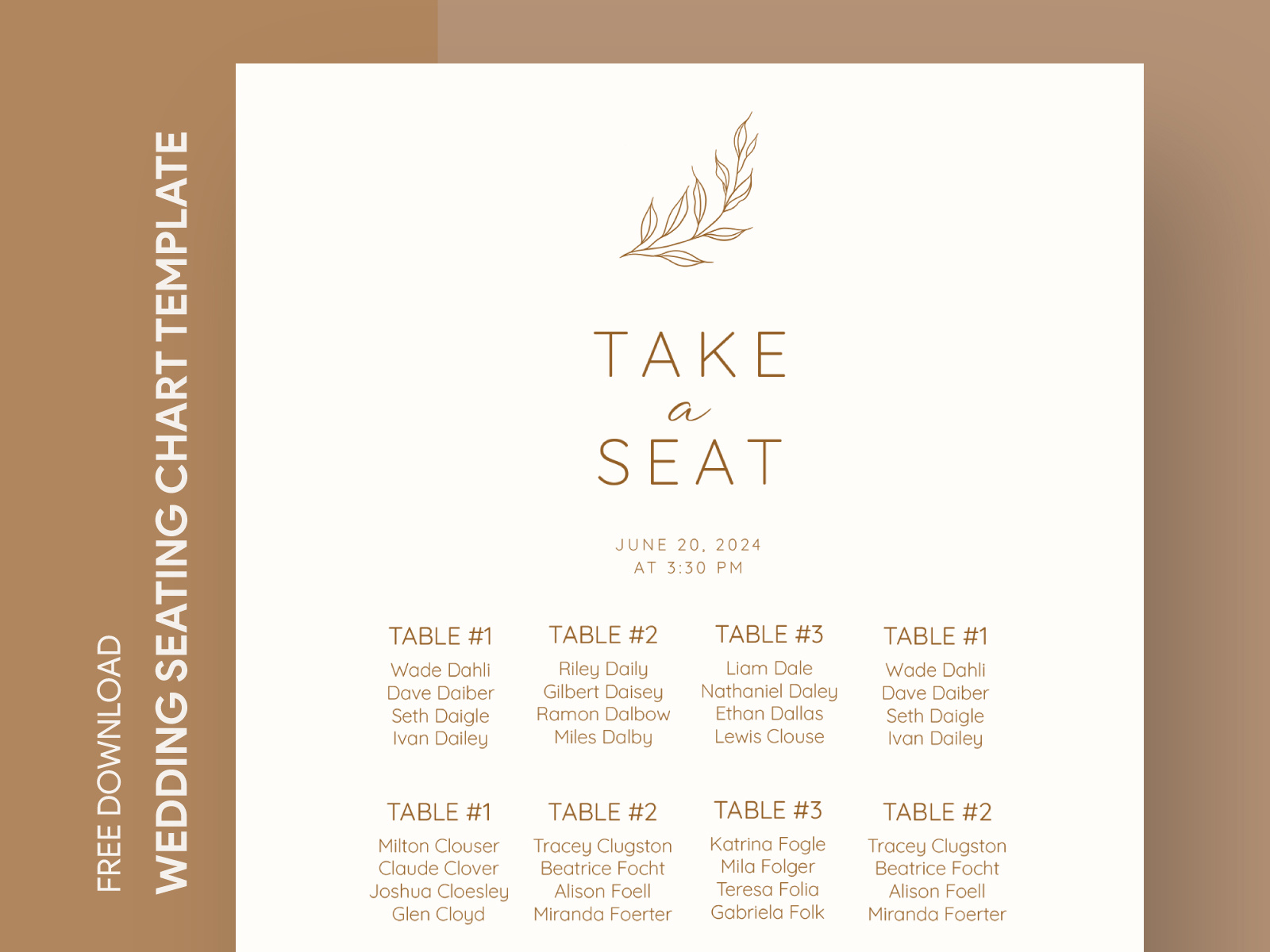 Minimalist Wedding Seating Chart Free Google Docs Template by Gdoc on