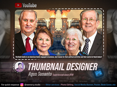 Thumbnail Design - Koch Family design graphic design manipulation midjourney photo editing photoshop thumbnail youtube thumbnail