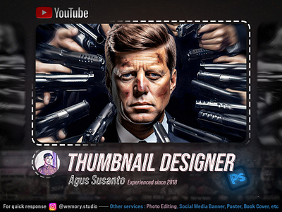 Thumbnail Design - CIA JFK design graphic design manipulation midjourney photo editing photoshop thumbnail youtube thumbnail