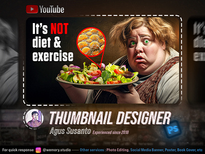 Thumbnail Design - How to lose weight design graphic design manipulation midjourney photo editing photoshop thumbnail youtube thumbnail