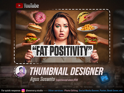 Thumbnail Design - Fat Positivity design graphic design manipulation midjourney photo editing photoshop thumbnail youtube thumbnail